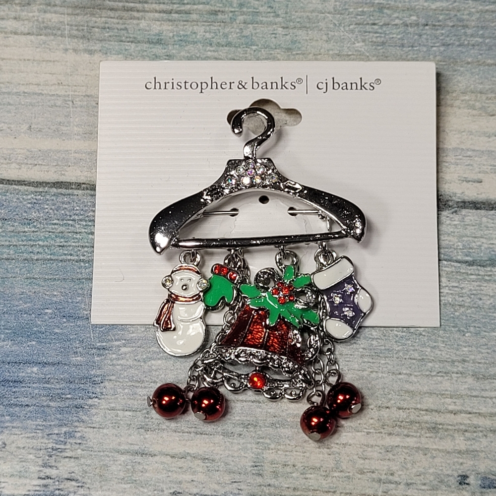 Christopher & Banks Christmas Brooch with Charms